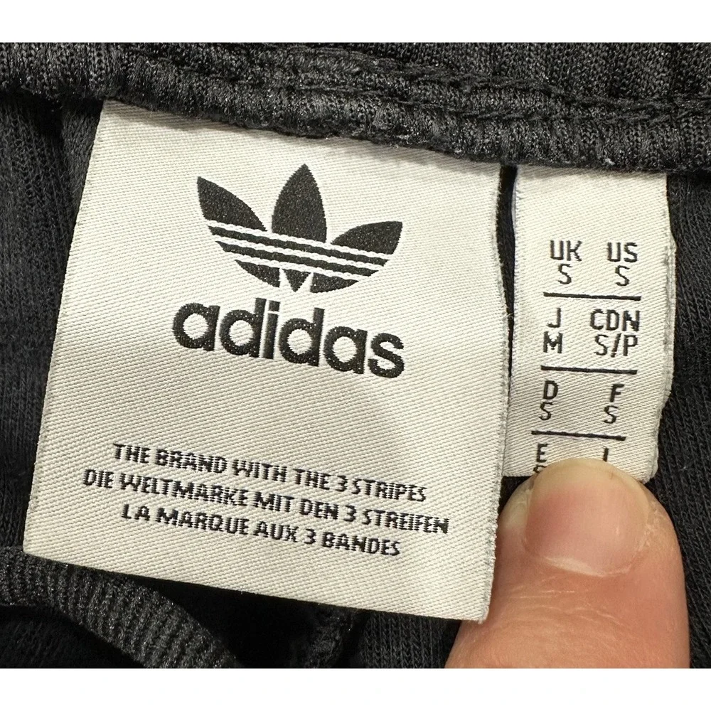 Adidas Sweatpants Men's Small Originals 3-Stripe Black White Tapered Jogger Pant